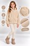 Girls' Detailed Plush Jacket with Zip Detail, Soft-Textured Design, and Mock Neck—Winter Cardigan Ak4176 - 2