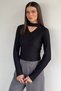 Women's Blouse with Front Window and Self-Line Pattern - 2