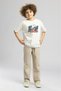 Rebel boys' printed crew neck t-shirt, white.