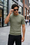 Men's Crew Neck Patterned Knitwear T-Shirt