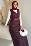 Plaid Patterned Belted Hijab Gile Dress - 2