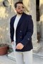 Men's Inner Lined Double Pocket Cashmere Coat - 3