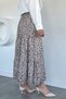 Patterned Chiffon Hijab Skirt with Elastic Waist - 5
