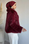 Inner Lined Double Pocket Fur Hijab Coat - 6