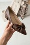 Story Brown Bow Detail (4 cm) Pointed Toe Heeled Shoes - 5