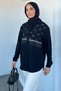 Front Stone Embellished Hijab Shirt - 2