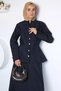 Trend style front snap jacket elastic hem hijab two-piece set - 3