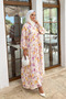 Patterned Summer Hijab Dress with Elasticated Sleeves and Front Button Detail - 3