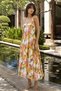 Gülseli Shoulder Tie Patterned Dress - 4