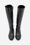Women's Round-Toe, Gold-Detailed, Zippered, Chunky-Heel Everyday Boots, Loryes, Black. - 7