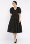 Women's Buttoned V-Neck Ruffled Balloon Sleeve Dress - 3