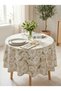 Stylish Round Tablecloth with Daisy Pattern - Premium-Quality Fabric, Stain Resistant, Digital Print, Waterproof, for Kitchen, Living Room, Balcony, and Garden - 4