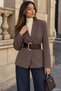 Perry Women's Blazer Jacket with Belt Accessories - 5