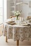 Stylish Round Tablecloth with Daisy Pattern - Premium-Quality Fabric, Stain Resistant, Digital Print, Waterproof, for Kitchen, Living Room, Balcony, and Garden