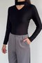 Women's Blouse with Front Window and Self-Line Pattern
