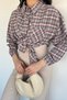 Gülseli Women's Plaid Patterned Loose Shirt - 3