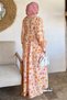 Patterned Summer Hijab Dress with Elasticated Sleeves and Front Button Detail - 4