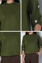 Gülseli Crew Neck Knit Sweater with Button Detail. - 7