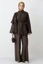 Ethnic Patterned Tunic Bitter Brown Set