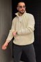 Men's Collared Zippered Knit Sweater