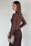 Women's Blouse with Front Window and Self-Line Pattern - 4