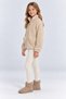 Girls' Detailed Plush Jacket with Zip Detail, Soft-Textured Design, and Mock Neck—Winter Cardigan Ak4176 - 4