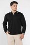 Men's Polo Neck Self-Stripe Patterned Knitwear Sweater