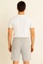 Men's Elastic Waist Self-Patterned Shorts with Pockets - 2