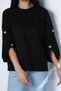 Gülseli Crew Neck Knit Sweater with Button Detail. - 3