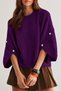 Gülseli Crew Neck Knit Sweater with Button Detail. - 7