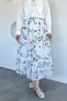 Patterned Chiffon Hijab Skirt with Elastic Waist - 4