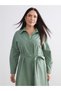 Trendy Picks from Kübra Butik: Plus-Size Poplin Shirt Dress with a belted waistline - 8