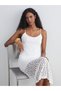 Trendy Picks from Kübra Butik: U-Neck, Spaghetti-Strap Lace Dress with Yoke Detail and Tulle Trim - 2