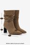 Women's Pointed Toe, Ruched-Ankle, High-Heeled Casual Boots by Ceyrin in Tobacco Brown Suede - 8