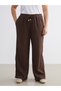 Plus-Size Textured Muslin Women's Pants with Waist Drawstring - 8