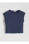 Trendy Picks from Kübra Butik: Solid-Color Textured Blouse with a Stand-Up Collar with Yoke Detail - 6