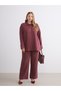 LCW Modest Burgundy Muslin Solid Standard & Regular Wide-Leg Women's Pants, Featuring the ALITA CITY Touch - 2