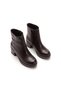 ZRİN-3022 Premium Waterproof Coffee-Colored Women's Boots with Zipper and Thick Heel (6 cm) - 2