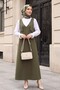 Long Jile with Shoulder Straps -Khaki - 3