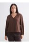 Trendy Picks from Kübra Butik: Plus-Size V-Neck Textured Blouse - 3