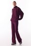 Burgundy Silky Touch Flare Pants with Detailed Cuffs - 4