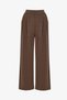 Brown High Waist Pleated Wide Leg Pants - 5