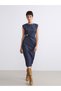 I Metal Appliqued Gathered Jean Dress from Freezen Store - 3