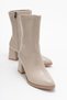 Plain Stitched Zippered Women's Heeled Boots Ten Skin