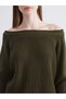 Wide Roba Collar Loose Fit Women's Knitwear Sweater for Style Enthusiasts from Uzg Store - 4