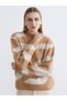 Half Fisherman Roba Collar Embroidered Women's Knitwear Sweater for Style Seekers from Uzg Store