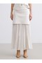 TWO MT SHOP QUALITY LCW Vision Ecru Knit Skirt Straight Midi Skirt for Women - 2