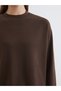 LCW EVERYDAY Brown Brioche Knit Oversized Long-Sleeve Women's T-Shirt, Featuring the ALITA CITY Touch - 3
