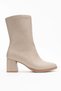 Plain Stitched Zippered Women's Heeled Boots Ten Skin - 3