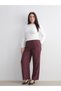 LCW Modest Plum Solid Loose & Oversized Wide-Leg Women's Pants, Featuring the ALITA CITY Touch - 2
